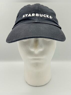 Starbucks Hat Employee Uniform Cap Barista Adjustable Strapback Black Cotton